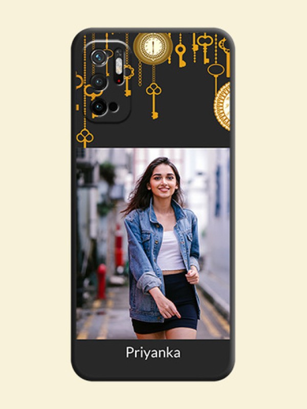 Decorative Design with Text on Space Black Custom Soft Matte Back Cover - Redmi Note 10T 5G