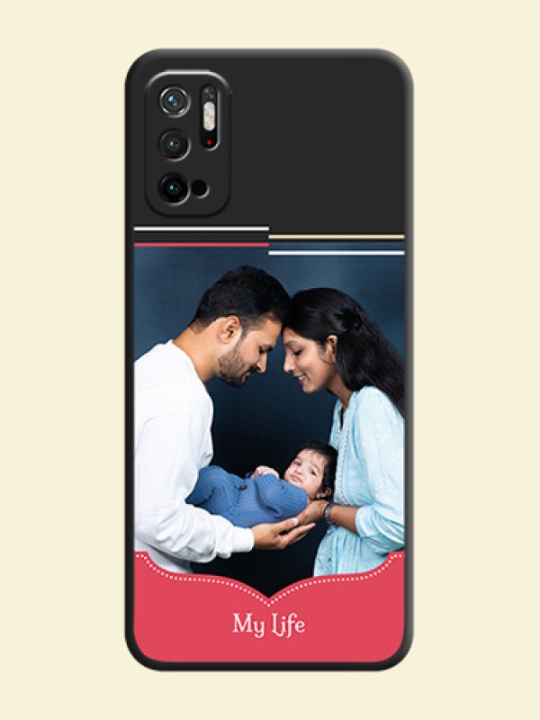 Classic Plain Design with Name on Photo on Space Black Soft Matte Phone Cover - Redmi Note 10T 5G