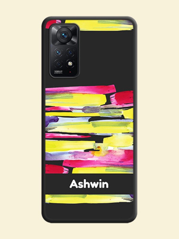 Brush Coloured on Space Black Personalized Soft Matte Phone Covers - Redmi Note 11 Pro 5G