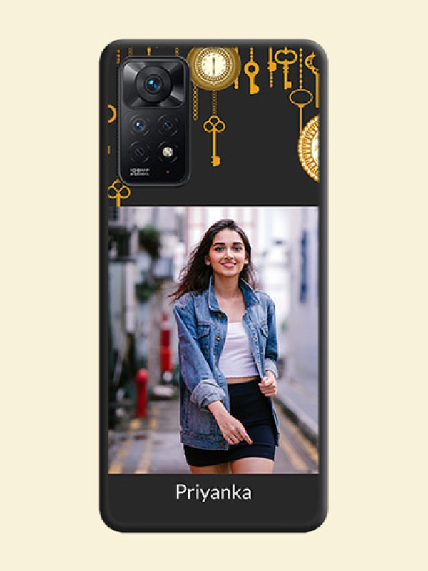 Decorative Design with Text on Space Black Custom Soft Matte Back Cover - Redmi Note 11 Pro 5G