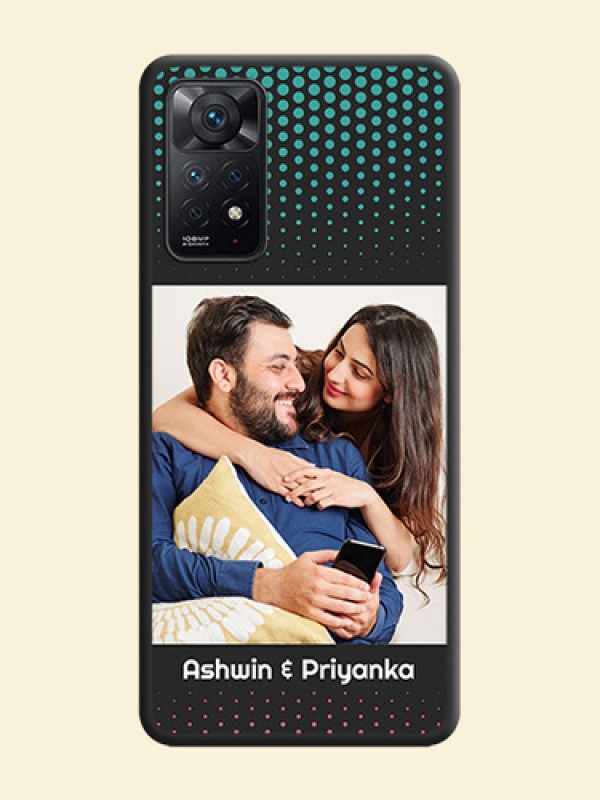 Faded Dots with Grunge Photo Frame and Text on Space Black Custom Soft Matte Phone Cases - Redmi Note 11 Pro 5G