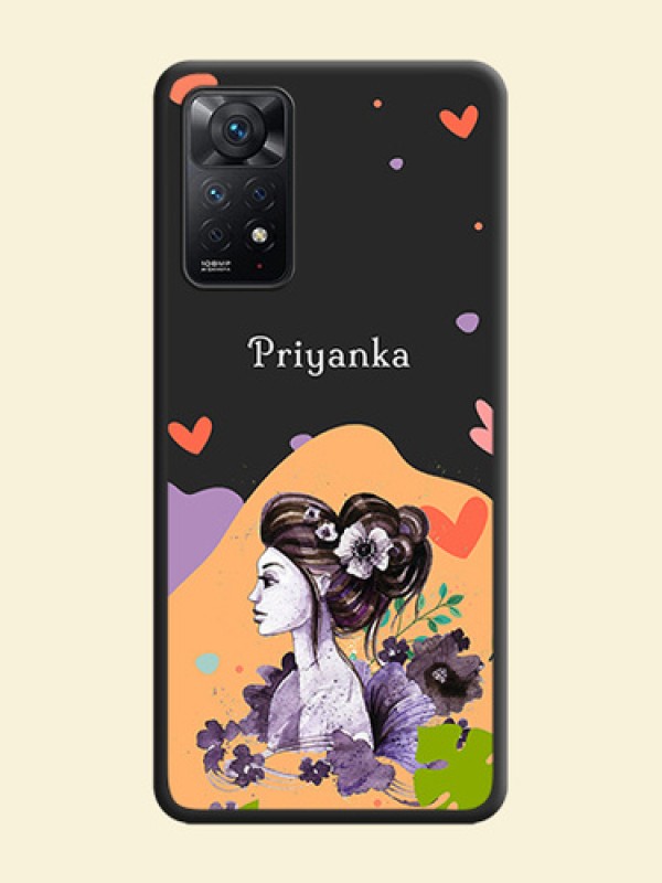 Namecase For Her With Fancy Lady Image On Space Black Personalized Soft Matte Phone Covers -Xiaomi Redmi Note 11 Pro 5G
