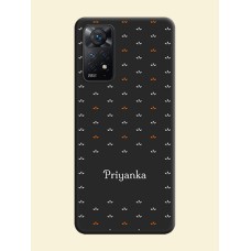 Simple Pattern With Custom Text On Space Black Personalized Soft Matte Phone Covers -Xiaomi Redmi Note 11 Pro 5G