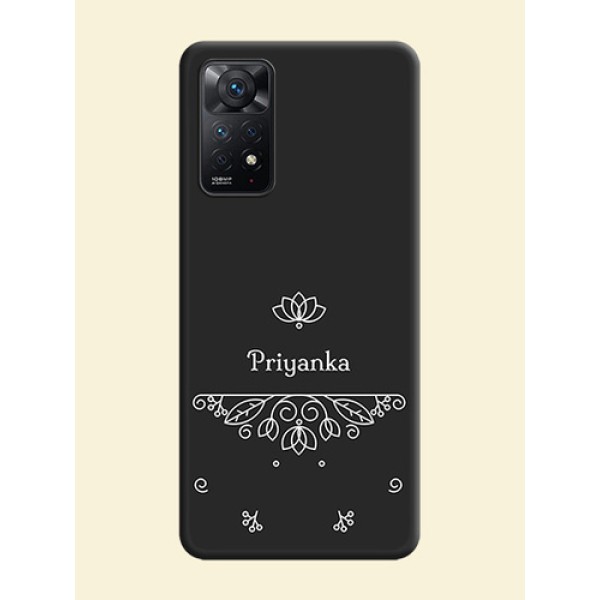Lotus Garden Custom Text On Space Black Personalized Soft Matte Phone Covers -Xiaomi Redmi Note 11 Pro 5G