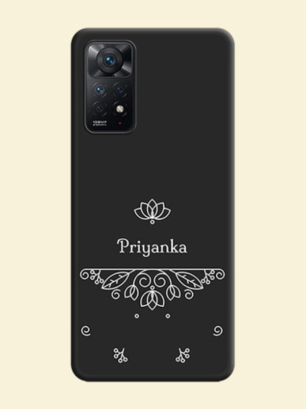 Lotus Garden Custom Text On Space Black Personalized Soft Matte Phone Covers -Xiaomi Redmi Note 11 Pro 5G