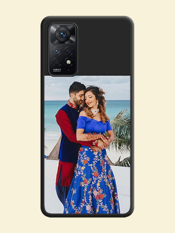 Image Upload With Space Black Color On Custom Soft Matte Mobile Back Cover - Xiaomi Redmi Note 11 Pro 5G
