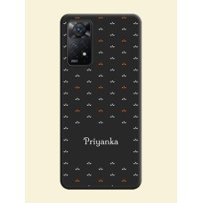 Simple Pattern With Custom Text On Space Black Personalized Soft Matte Phone Covers -Xiaomi Redmi Note 11 Pro Plus 5G