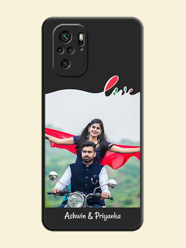 Fall in Love Pattern with Picture on Photo on Space Black Soft Matte Mobile Case - Redmi Note 11 Se