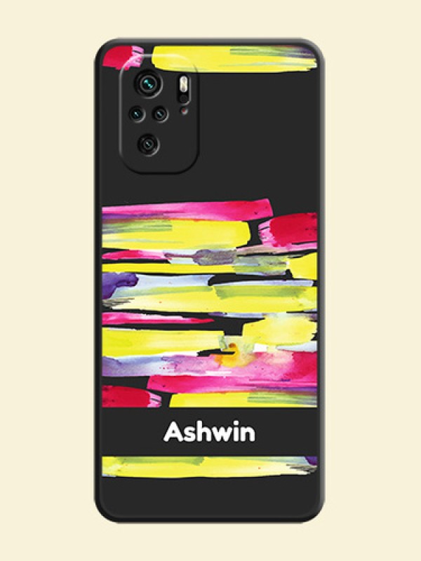 Brush Coloured on Space Black Personalized Soft Matte Phone Covers - Redmi Note 11 Se