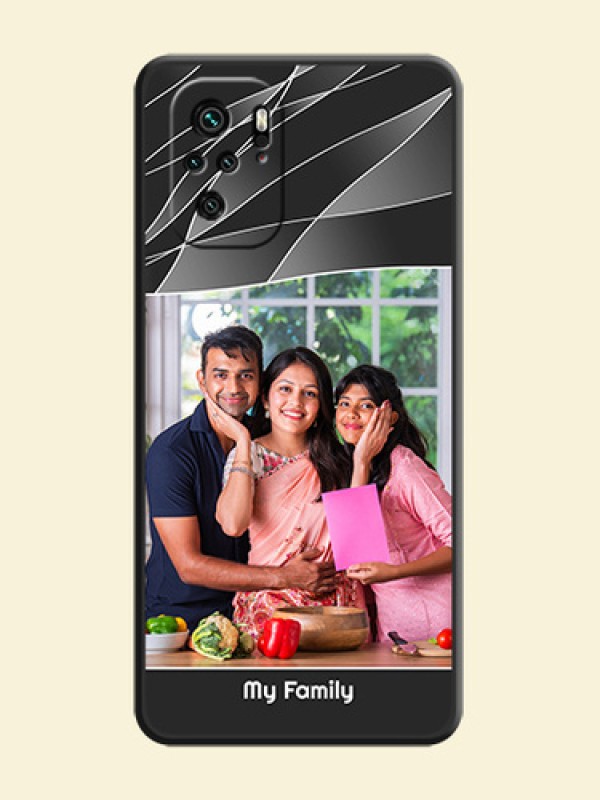 Mixed Wave Lines on Photo on Space Black Soft Matte Mobile Cover - Redmi Note 11 Se