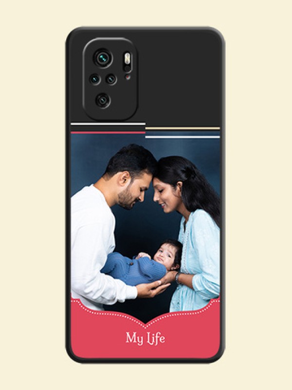 Classic Plain Design with Name on Photo on Space Black Soft Matte Phone Cover - Redmi Note 11 Se