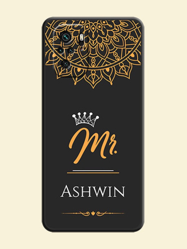 Mr Name with Floral Design  on Personalised Space Black Soft Matte Cases - Redmi Note 11 Se