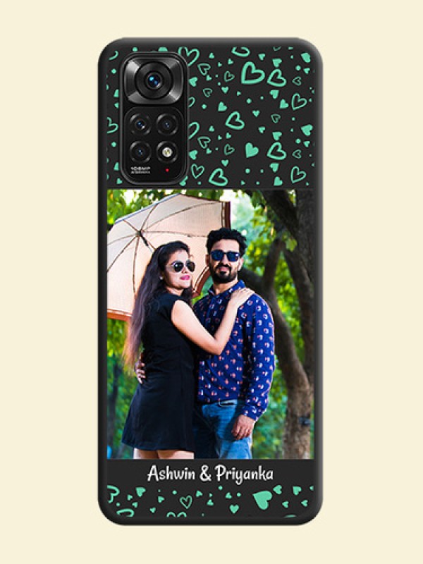 Sea Green Indefinite Love Pattern on Photo on Space Black Soft Matte Mobile Cover - Redmi Note 11