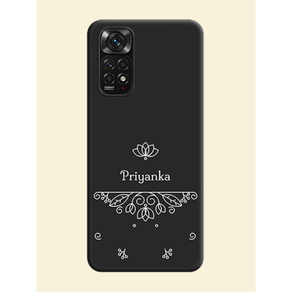 Lotus Garden Custom Text On Space Black Personalized Soft Matte Phone Covers -Xiaomi Redmi Note 11