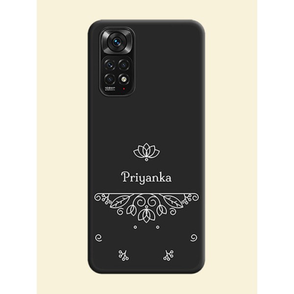 Lotus Garden Custom Text On Space Black Personalized Soft Matte Phone Covers -Xiaomi Redmi Note 11S