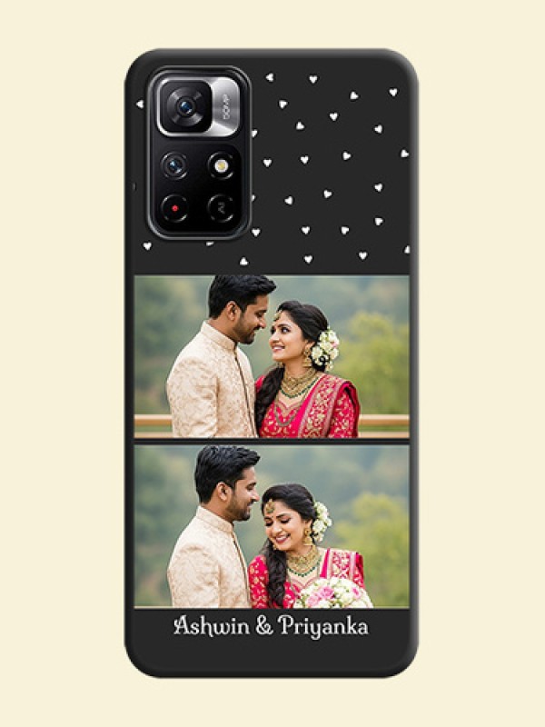 Miniature Love Symbols with Name on Space Black Custom Soft Matte Back Cover - Redmi Note 11T 5G