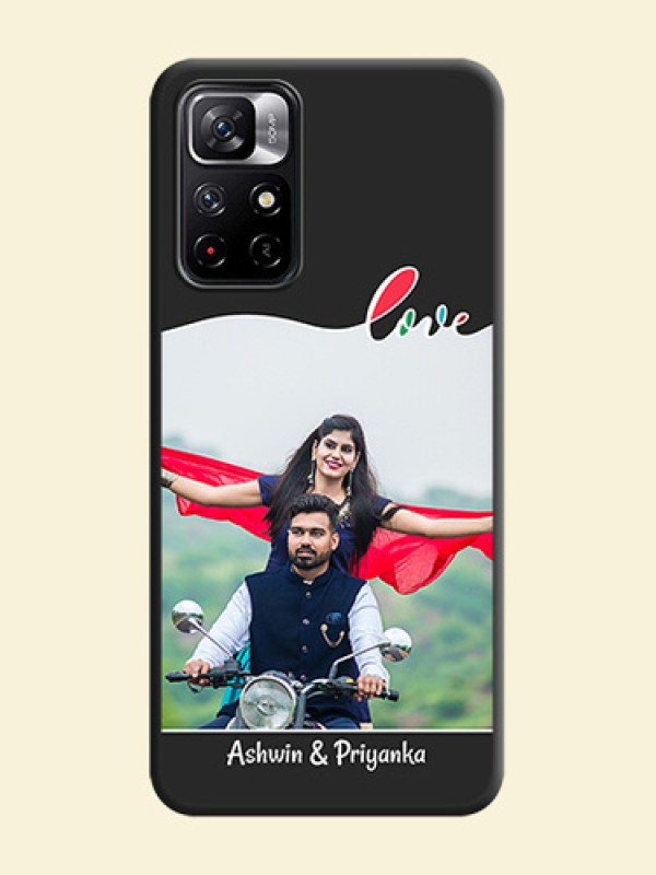 Fall in Love Pattern with Picture on Photo on Space Black Soft Matte Mobile Case - Redmi Note 11T 5G