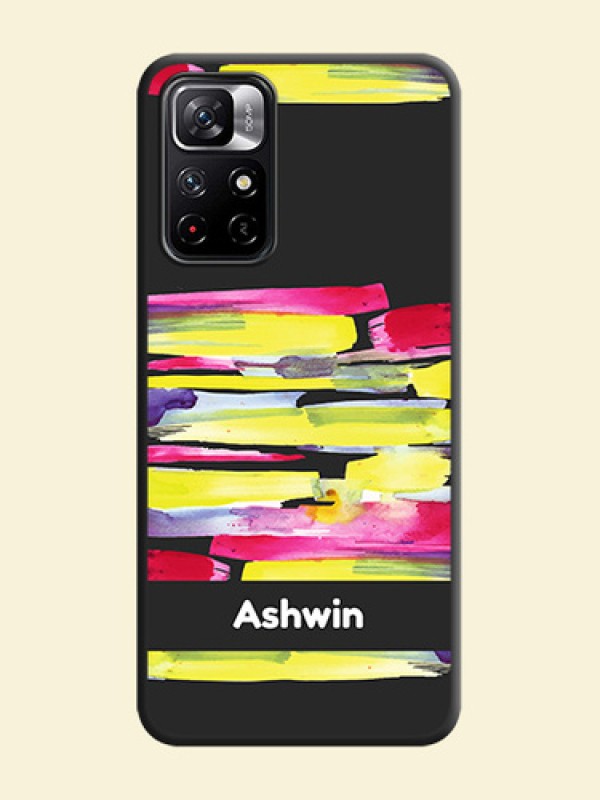 Brush Coloured on Space Black Personalized Soft Matte Phone Covers - Redmi Note 11T 5G