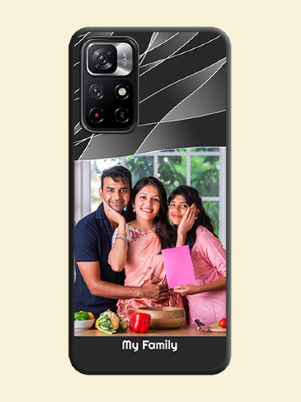 Mixed Wave Lines on Photo on Space Black Soft Matte Mobile Cover - Redmi Note 11T 5G