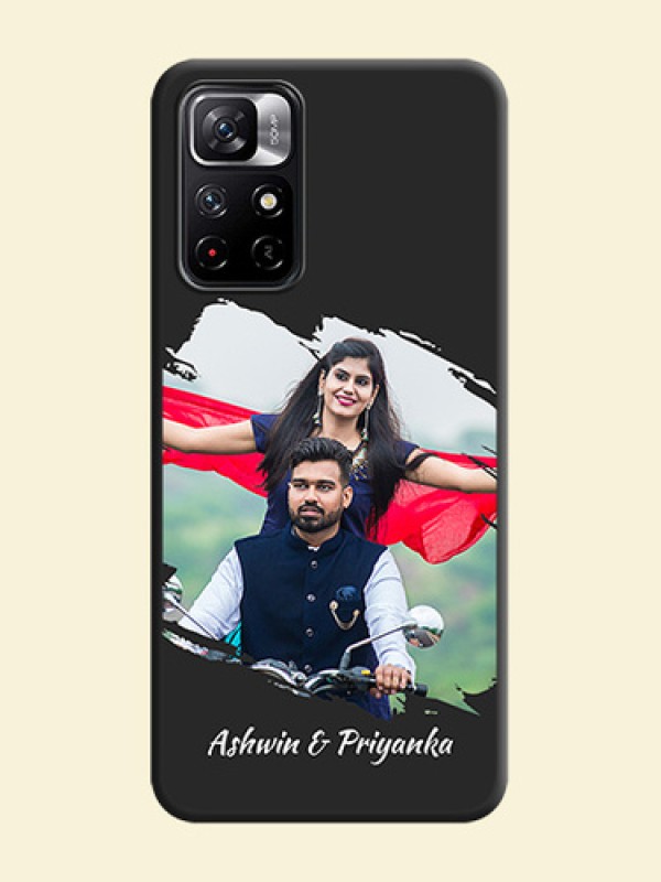 Grunge Brush Strokes on Photo on Space Black Soft Matte Back Cover - Redmi Note 11T 5G
