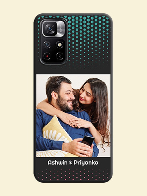 Faded Dots with Grunge Photo Frame and Text on Space Black Custom Soft Matte Phone Cases - Redmi Note 11T 5G