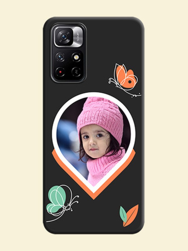 Upload Pic With Simple Butterly Design On Space Black Personalized Soft Matte Phone Covers -Xiaomi Redmi Note 11T 5G