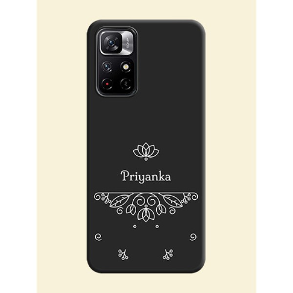 Lotus Garden Custom Text On Space Black Personalized Soft Matte Phone Covers -Xiaomi Redmi Note 11T 5G