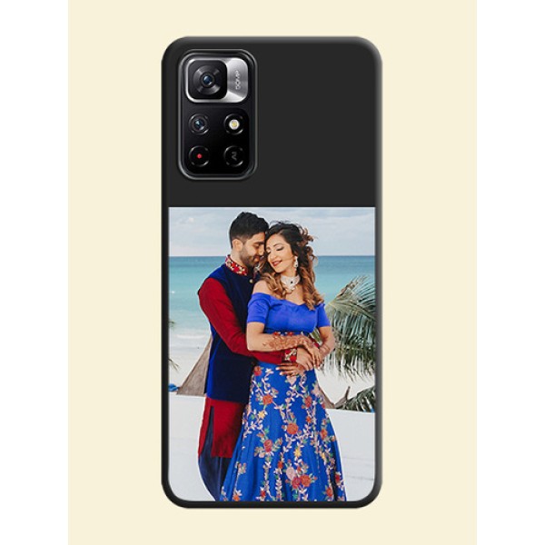 Image Upload With Space Black Color On Custom Soft Matte Mobile Back Cover - Xiaomi Redmi Note 11T 5G
