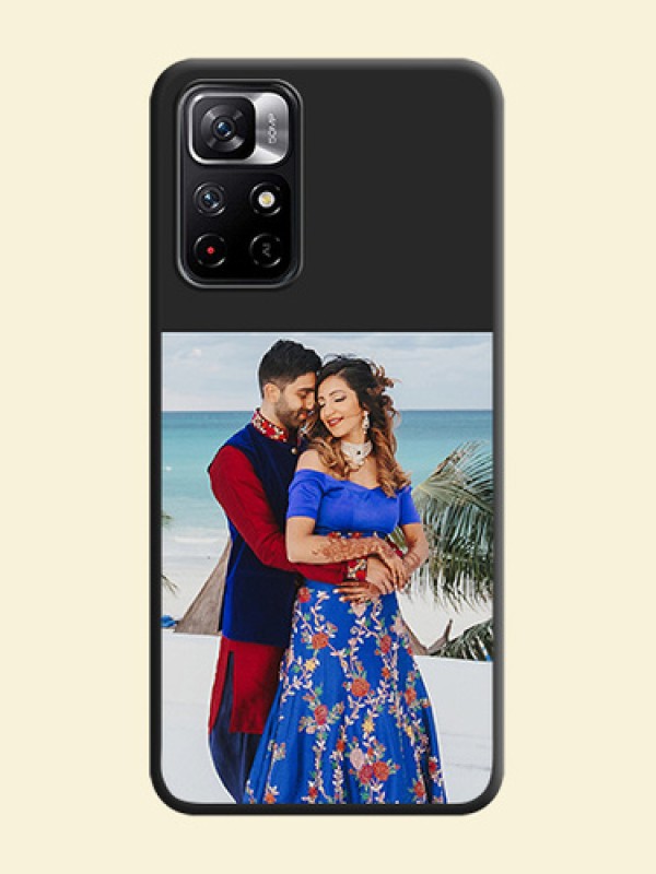 Image Upload With Space Black Color On Custom Soft Matte Mobile Back Cover - Xiaomi Redmi Note 11T 5G