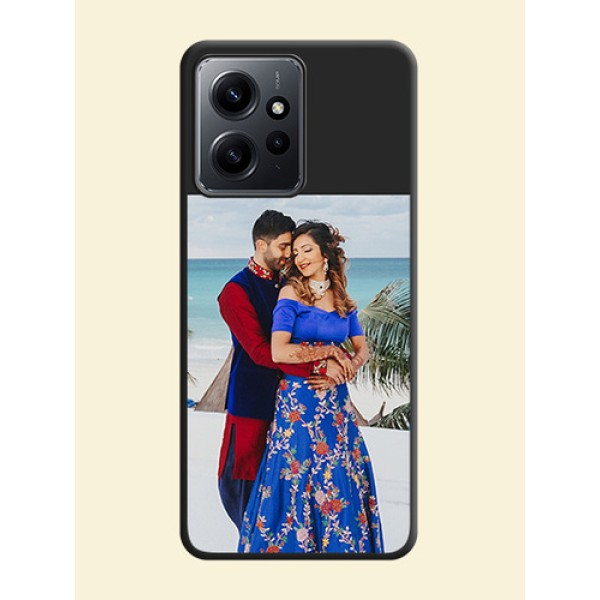 Image Upload With Space Black Color On Custom Soft Matte Mobile Back Cover - Xiaomi Redmi Note 12 4G