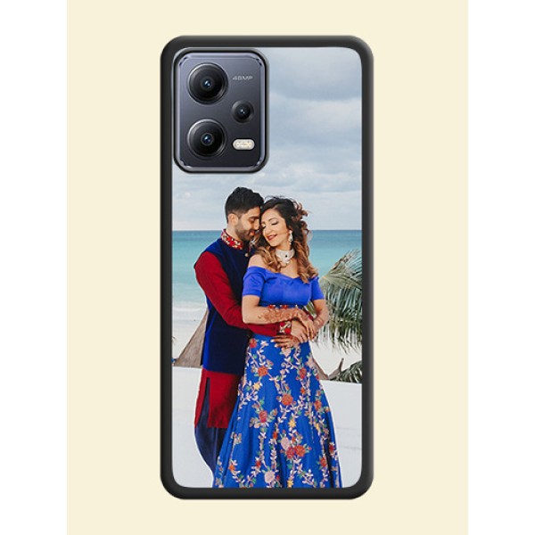 Full Single Pic Upload On Space Black Personalized Soft Matte Phone Covers -Xiaomi Redmi Note 12 5G