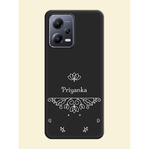 Lotus Garden Custom Text On Space Black Personalized Soft Matte Phone Covers -Xiaomi Redmi Note 12 5G