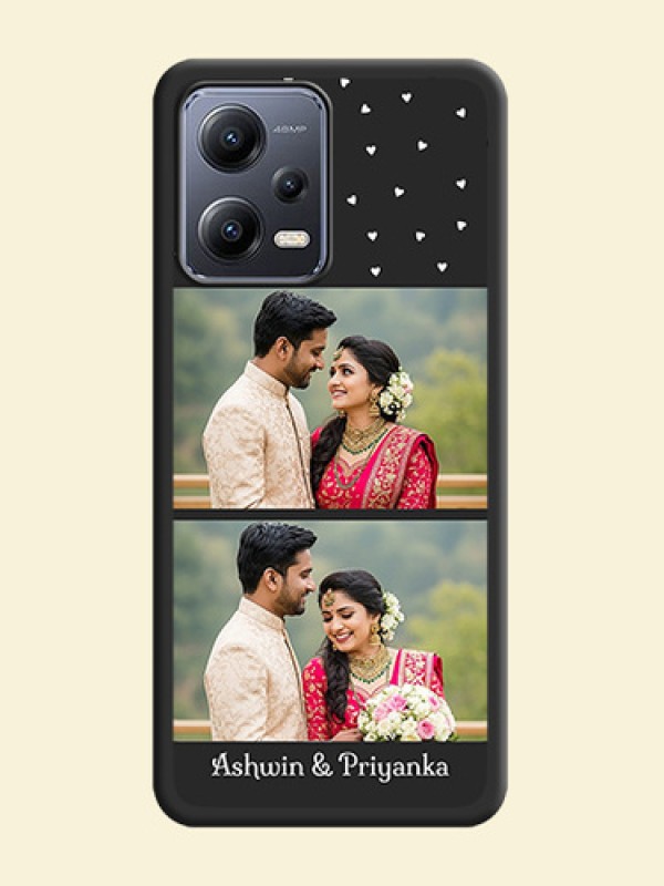 Miniature Love Symbols with Name on Space Black Custom Soft Matte Back Cover - Xiaomi Redmi Note 12 Pro 5G