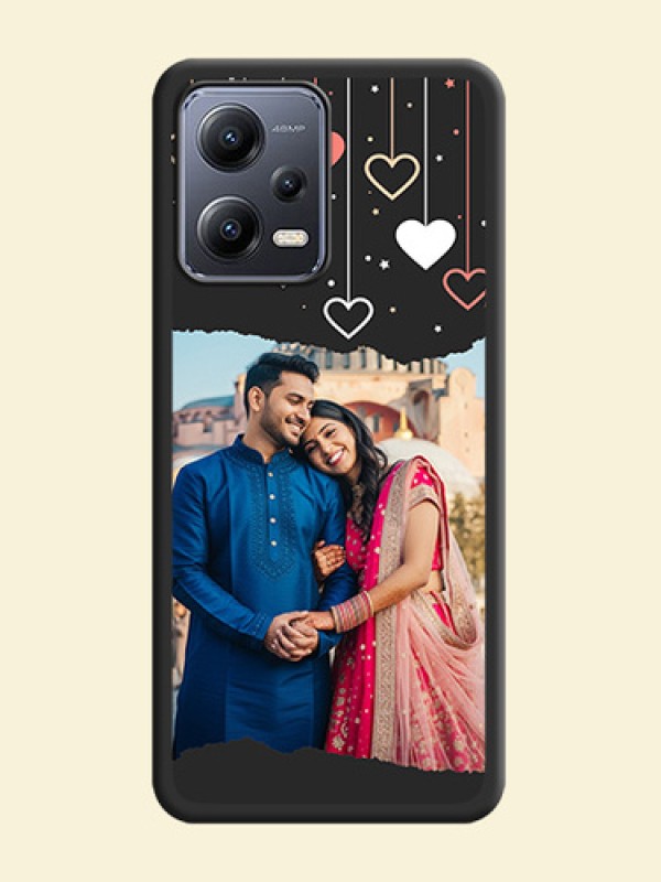 Love Hangings with Splash Wave Picture on Space Black Custom Soft Matte Phone Back Cover - Xiaomi Redmi Note 12 Pro 5G