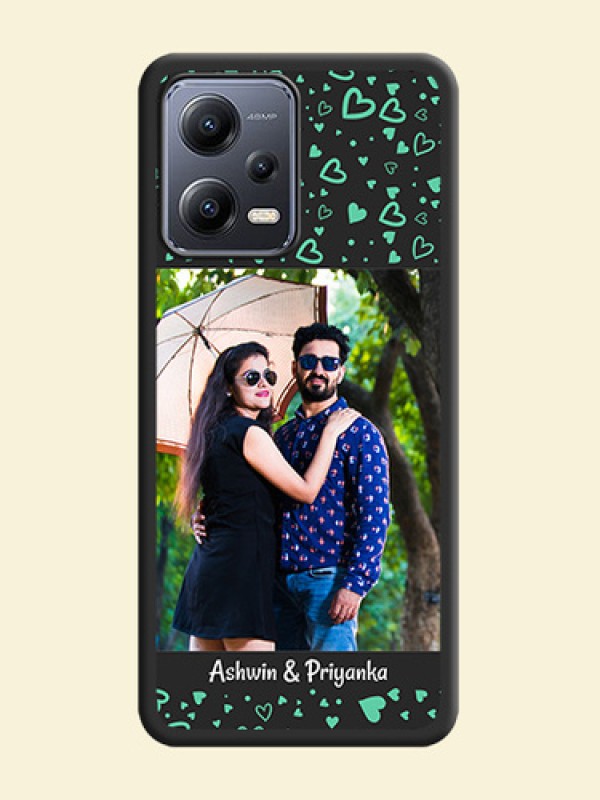 Sea Green Indefinite Love Pattern on Photo on Space Black Soft Matte Mobile Cover - Xiaomi Redmi Note 12 Pro 5G