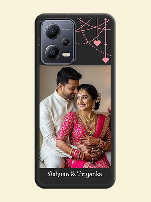 Pink Love Hangings with Text on Space Black Custom Soft Matte Back Cover - Xiaomi Redmi Note 12 Pro 5G