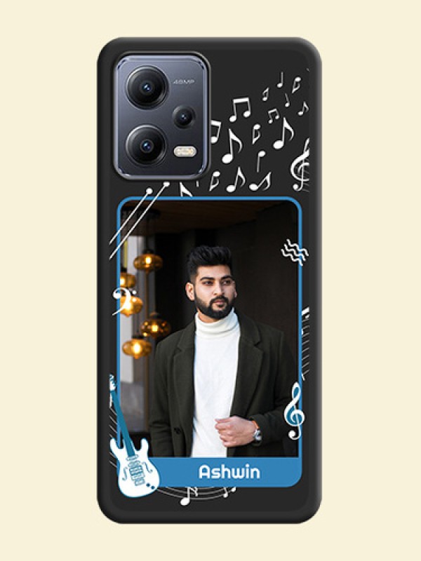 Musical Theme Design with Text on Photo on Space Black Soft Matte Mobile Case - Xiaomi Redmi Note 12 Pro 5G