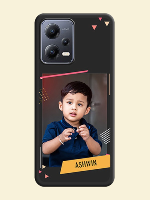 Photo Frame with Triangle Small Dots on Photo on Space Black Soft Matte Back Cover - Xiaomi Redmi Note 12 Pro 5G