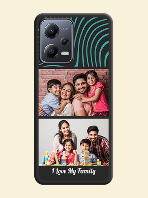 Wave Pattern with 2 Image Holder on Space Black Personalized Soft Matte Phone Covers - Xiaomi Redmi Note 12 Pro 5G