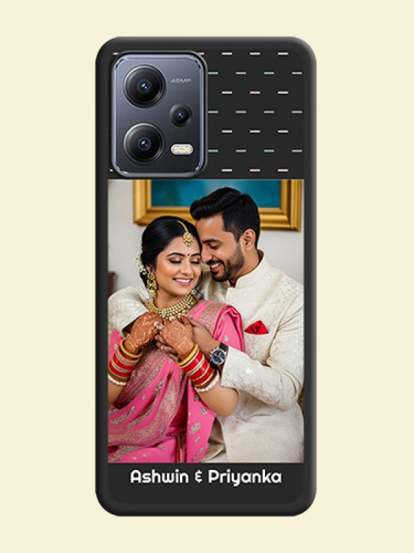 Line Pattern Design with Text on Space Black Custom Soft Matte Phone Back Cover - Xiaomi Redmi Note 12 Pro 5G