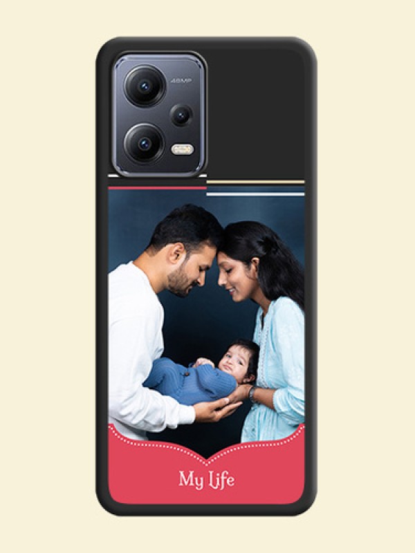 Classic Plain Design with Name on Photo on Space Black Soft Matte Phone Cover - Xiaomi Redmi Note 12 Pro 5G