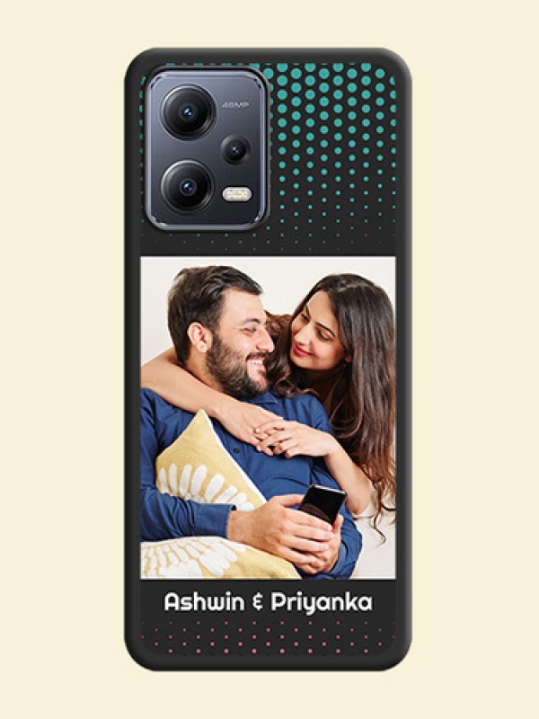 Faded Dots with Grunge Photo Frame and Text on Space Black Custom Soft Matte Phone Cases - Xiaomi Redmi Note 12 Pro 5G