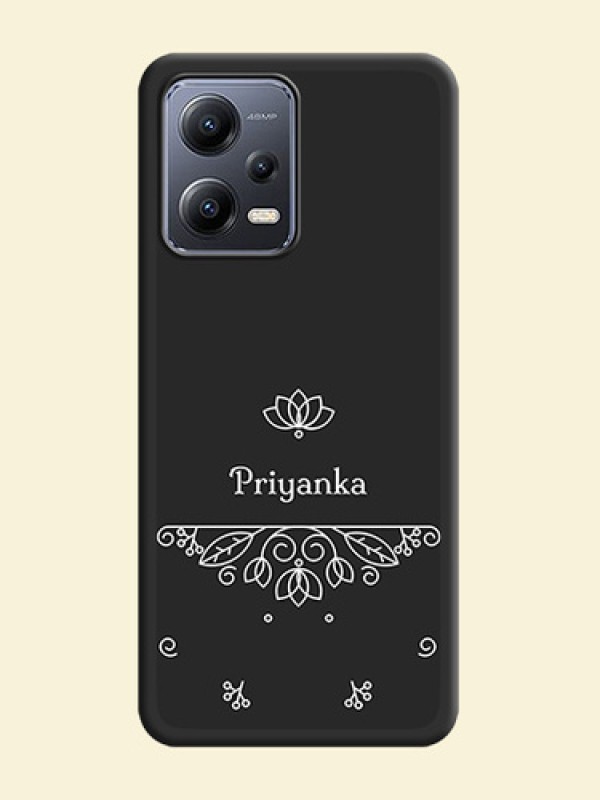 Lotus Garden Custom Text On Space Black Personalized Soft Matte Phone Covers -Xiaomi Redmi Note 12 Pro 5G