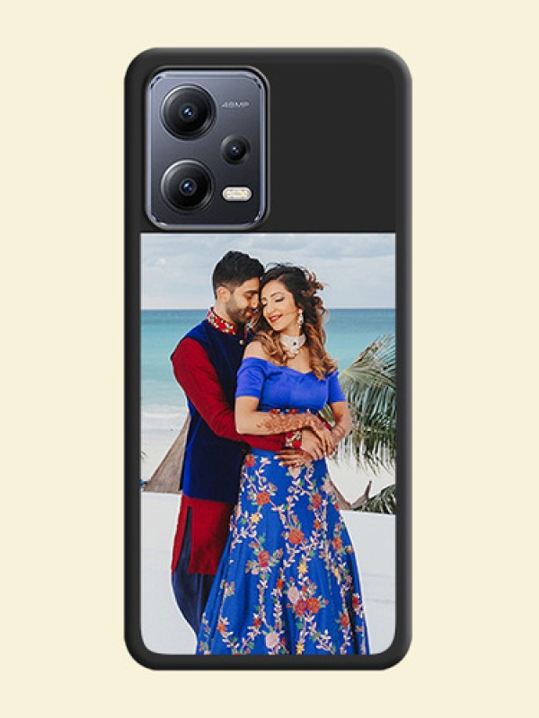 Image Upload With Space Black Color On Custom Soft Matte Mobile Back Cover - Xiaomi Redmi Note 12 Pro 5G