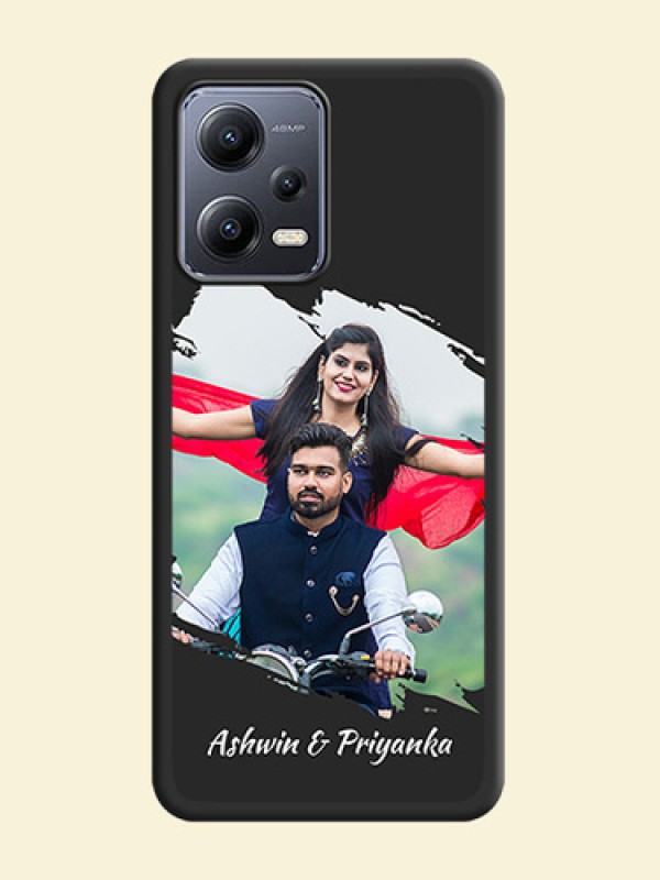 Grunge Brush Strokes on Photo on Space Black Soft Matte Back Cover - Xiaomi Redmi Note 12 Pro Plus 5G