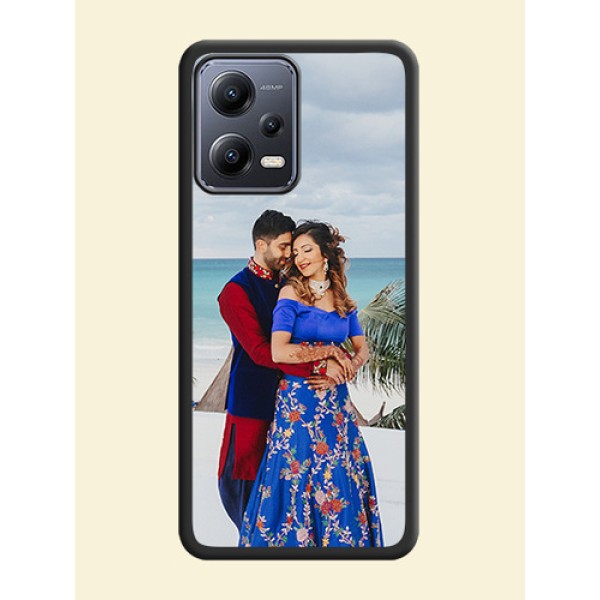Full Single Pic Upload On Space Black Personalized Soft Matte Phone Covers -Xiaomi Redmi Note 12 Pro Plus 5G