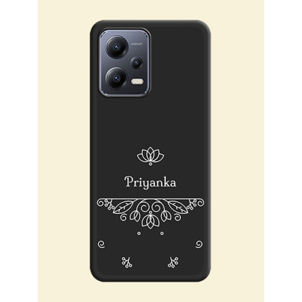 Lotus Garden Custom Text On Space Black Personalized Soft Matte Phone Covers -Xiaomi Redmi Note 12 Pro Plus 5G