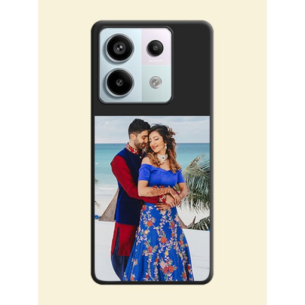 Image Upload With Space Black Color On Custom Soft Matte Mobile Back Cover - Xiaomi Redmi Note 13 Pro 5G