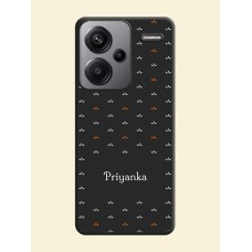 Simple Pattern With Custom Text On Space Black Custom Soft Matte Mobile Back Cover - Redmi Note 13 Pro Plus 5G
