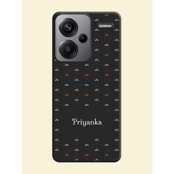 Simple Pattern With Custom Text On Space Black Custom Soft Matte Mobile Back Cover - Redmi Note 13 Pro Plus 5G